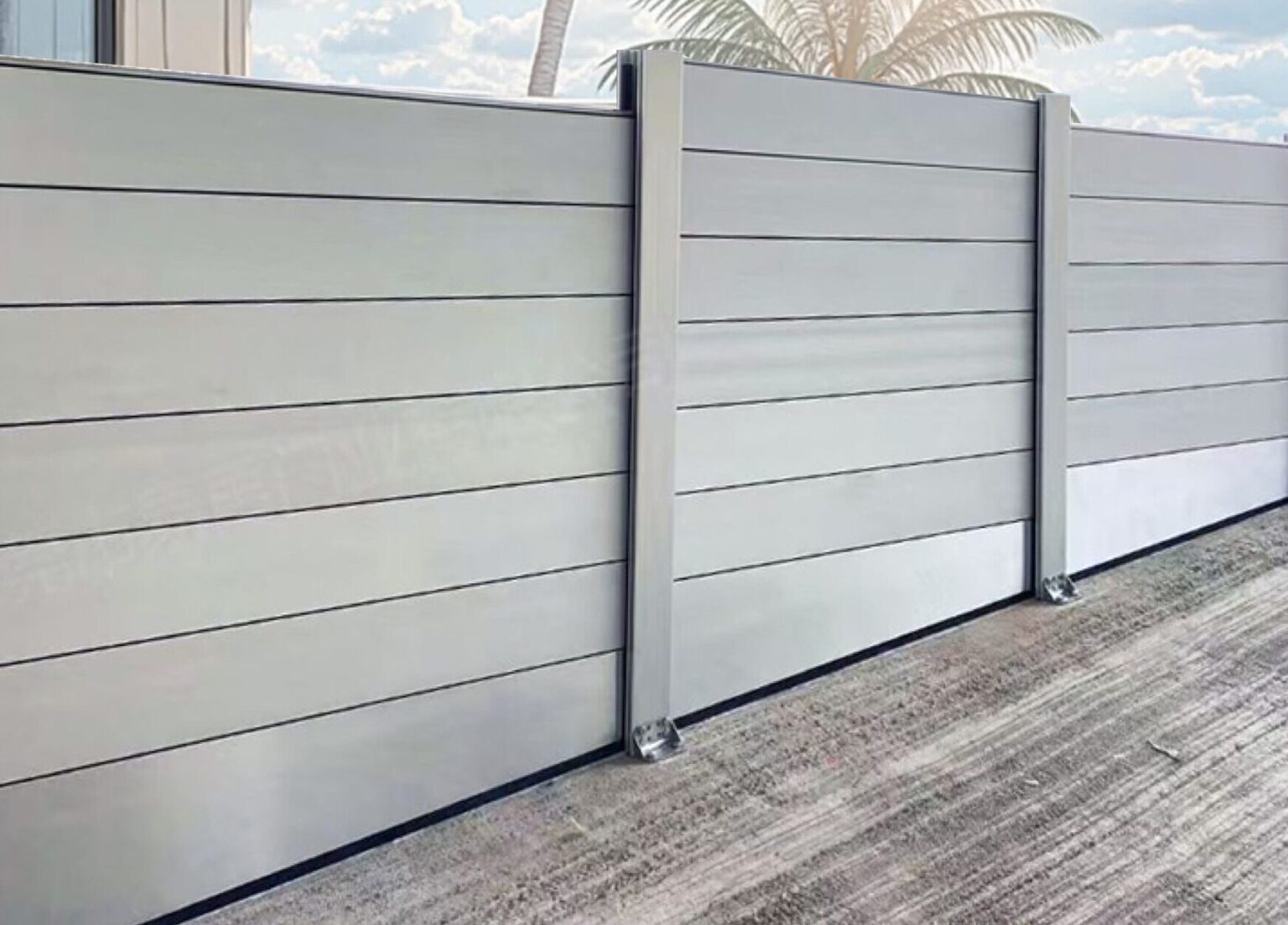 BarrierX modular flood barrier perimeter run with U-channel posts