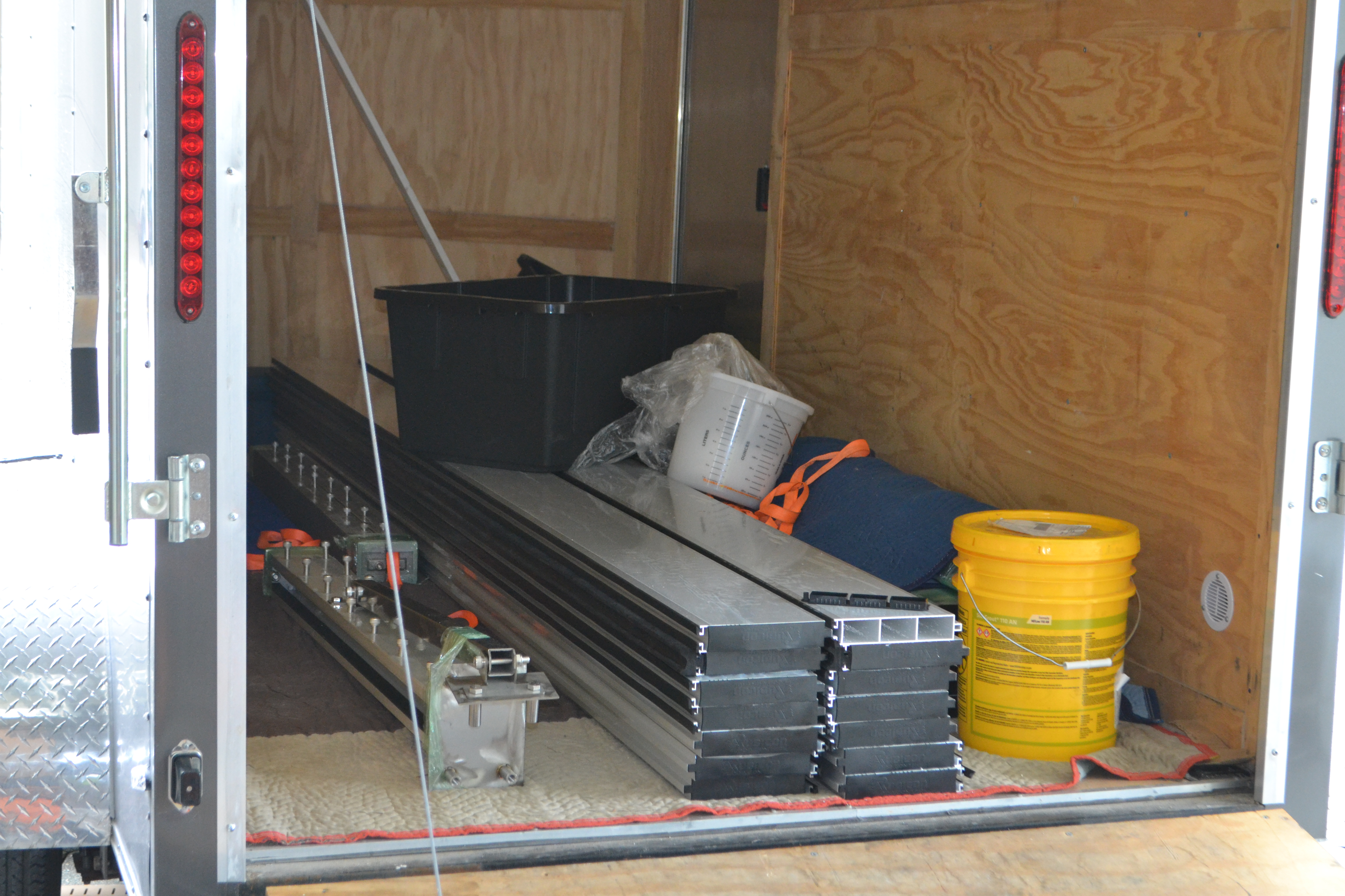 Rubicon technicians installing deployable flood panels in Florida